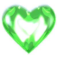 Gif animé coeur vert transparent